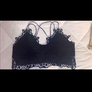 3xl Padded Razorback Black Bralette
